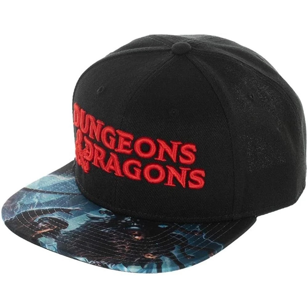 Dungeons and Dragons Classic Logo Men's Black FLATBILL Snapback Hat